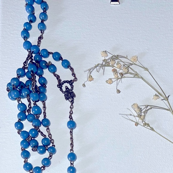 Rosary Beads Blue 💙 Authentically Vintage - Picture 8 of 10